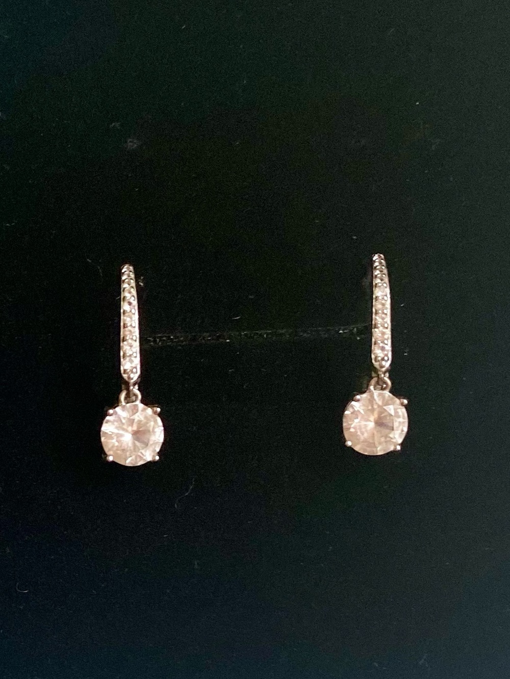 Zales White Lab-Created Sapphire Drop Earrings in Sterling Silver - NWOT